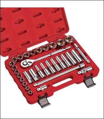 Clarke 32 Piece ½” Drive Metric Flat Drive Socket Set - PRO378 - Code 1700784