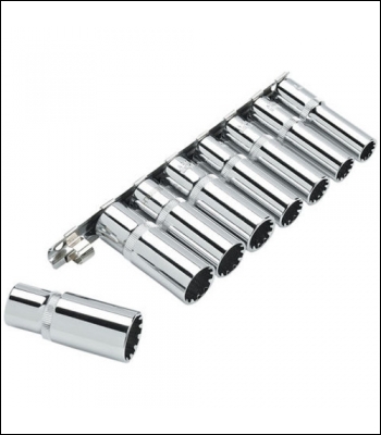 Clarke PRO385 8 Piece 3/8 inch  Deep Drive Multi-Fit Socket Set