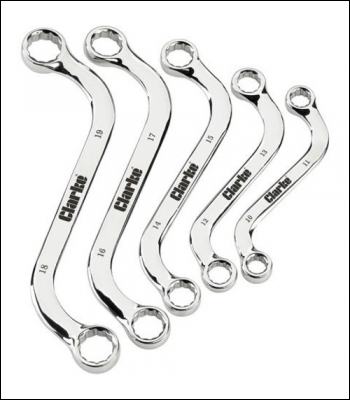 Clarke CHT809 5 Piece S-Type Ring Spanner Set - Metric - Code 1801809