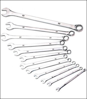 Clarke CHT814 12 Piece Extra-Long Combination Spanner Set: 6-22mm - Code 1801814