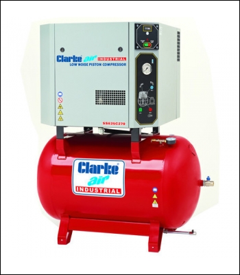 Clarke SSE25C270 5.5hp 270Ltr Low Noise Reciprocating Air Compressor