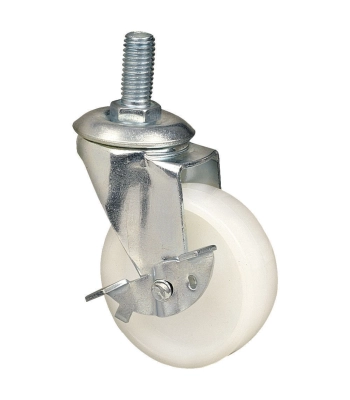 Clarke ML244-A White Polypropylene 63mm Threaded Castor Swivel/Swivel & Brake - Code 4200261