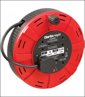 Clarke CCR10 4 Socket 10m Cassette Cable Reel (230V)