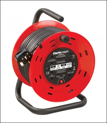 Clarke CCR25 4 Socket 25m Cable Reel With Thermal Cut Out (230V)