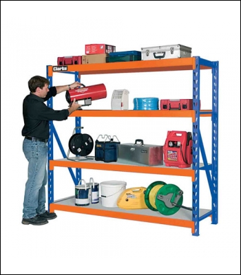Clarke CS4700OBO Industrial Racking With Laminate Board Shelves – 800kg Orange/Blue