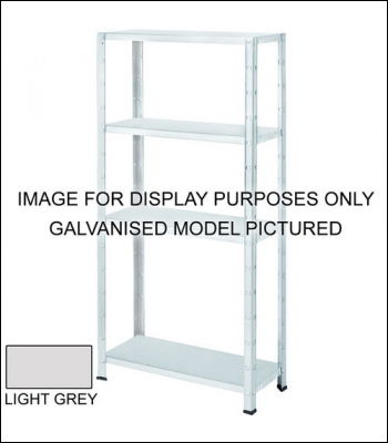 Clarke CSR450LG 4 Shelf Boltless Shelving With Metal Shelves (Light Grey) - 50kg