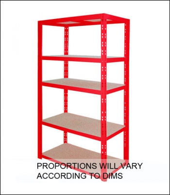 Clarke CSR5100RP Heavy Duty Boltless Shelving - 100KG (Red)