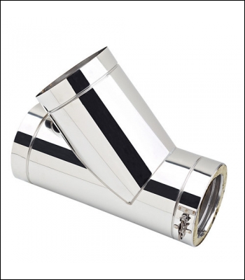 Clarke 6 inch  Stainless Steel Twin Wall Flue 45° Tee