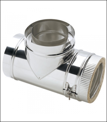 Clarke 6 inch  Stainless Steel Twin Wall Flue 90° Tee