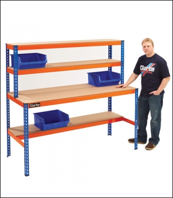 Clarke CWB1830S Heavy Duty Boltless Workstation With Three Shelves