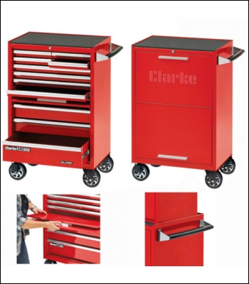Clarke CBB211DF 26 inch  11 Drawer Mobile Cabinet With Front Cover - Red