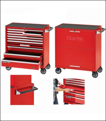 Clarke CBB311DF 11 Drawer Mobile Cabinet with Front Cover - Red