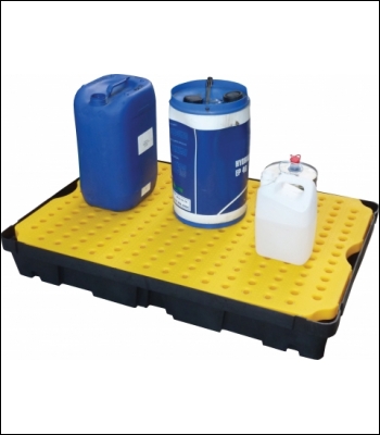 Clearspill 100 Ltr Spill Tray With Grid - ST1-100-YE-BK