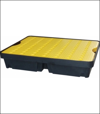 Clearspill 40 Ltr Spill Tray With Grid - ST1-40-YE-BK