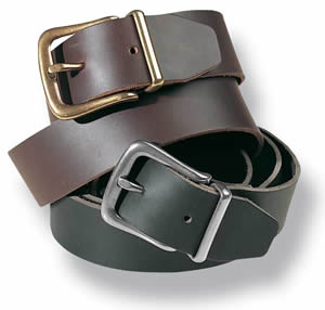 Fristads 6463 Heavy Duty Leather Belt with Antique Brass Buckle