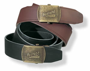 Fristads 6483 Heavy Duty Leather Belt with Antique Brass Embossed Buckle