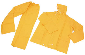 Two Piece Waterproof Hooded Jacket and Trousers - Yellow