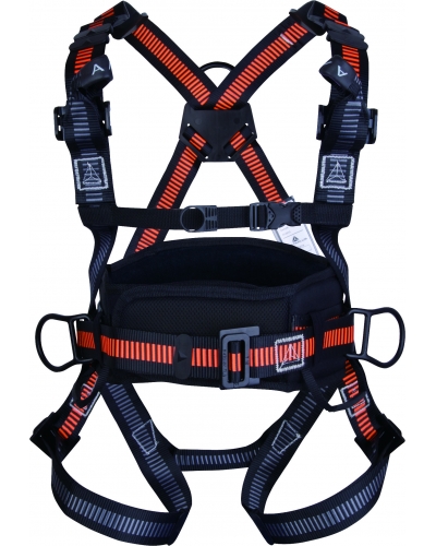 DeltaPlus 4 PTS HARNESS BELT - C129 - Black/Orange-coloured - T157 - Size L