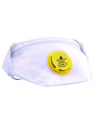 DeltaPlus BOX 10 FOLD HALFMASKS FFP2+V - C014 - White - UN - Unique