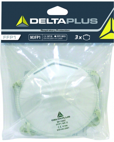 DeltaPlus KIT 3 MASKS FFP1 ON HANGTAG - C014 - White - T149 - Size AJUSTABLE