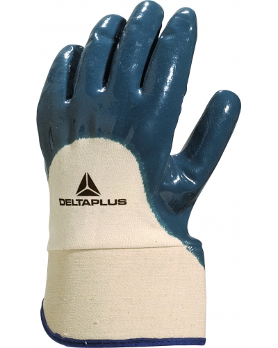 DeltaPlus NITRILE/COTON GL-VENT. BACK  - C047 - Blue - T015 - Size 10