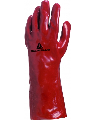 DeltaPlus RED PVC/COTTON GLOVE 36 CM  - C148 - Red - T015 - Size 10