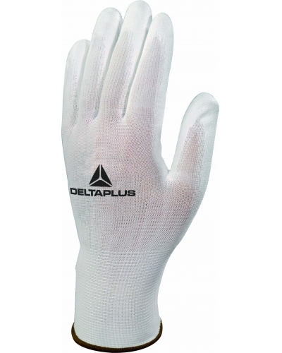 DeltaPlus WHITE PA/PU PALM KNIT GLOVE - C014 - White