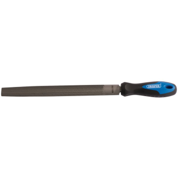 Draper 8106B Soft Grip Engineers Half Round File and Handle, 250mm - Code: 00010 - Pack Qty 1