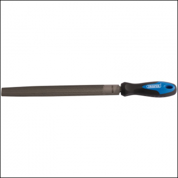 Draper 8106B Soft Grip Engineer's Half Round File and Handle, 250mm - Code: 00010 - Pack Qty 1