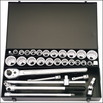 Draper 770-S22 MAU Metric and Imperial Socket Set, 3/4 inch  Sq. Dr. (31 Piece) - Code: 00335 - Pack Qty 1