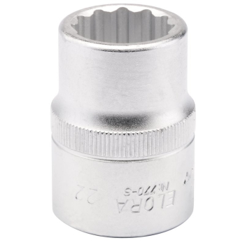 Draper 770-S 22 Elora Bi-Hexagon Socket, 3/4 inch  Sq. Dr., 22mm - Code: 00707 - Pack Qty 1