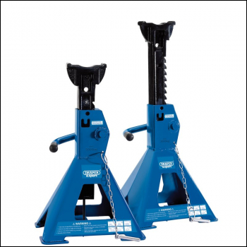 Draper ARAS03-E Pair of Pneumatic Rise Ratcheting Axle Stands, 3 Tonne - Code: 01813 - Pack Qty 1