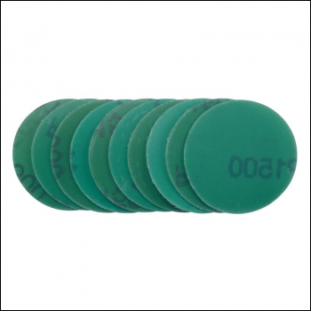 Draper SDWOD50 Wet and Dry Sanding Discs with Hook and Loop, 50mm, 1500 Grit (Pack of 10) - Code: 02012 - Pack Qty 1