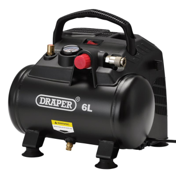 Draper DA6/180 6L Oil-Free Air Compressor, 1.2kW/1.5hp - Code: 02115 - Pack Qty 1