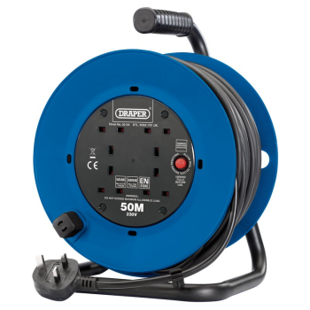 Draper DCR5013ICE 230V Four Socket Industrial Cable Reel, 50m - Code: 02120 - Pack Qty 1