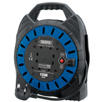 Draper DCR1510D 230V Four Socket Cable Reel, 15m - Code: 02127 - Pack Qty 1