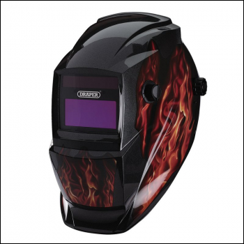 Draper WHVS-RF Auto-Darkening Welding Helmet, Red Flames - Code: 02513 - Pack Qty 1