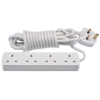 Draper EL4/5M 4 Way Extension Lead, 5m - Discontinued - Code: 02916 - Pack Qty 1