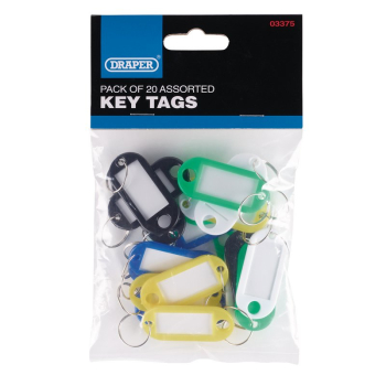 Draper KI/20 Assorted Key Tags (Pack of 20) - Code: 03375 - Pack Qty 1