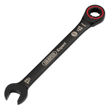 Draper 8241MM/BK Draper Expert HI-TORQ® Metric Ratchet Combination Spanner, 12mm, Black - Code: 03883 - Pack Qty 1