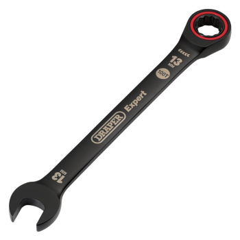 Draper 8241MM/BK Draper Expert HI-TORQ® Metric Ratchet Combination Spanner, 13mm, Black - Code: 03884 - Pack Qty 1