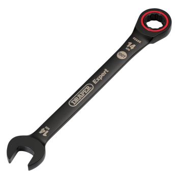 Draper 8241MM/BK Draper Expert HI-TORQ® Metric Ratchet Combination Spanner, 14mm, Black - Code: 03887 - Pack Qty 1