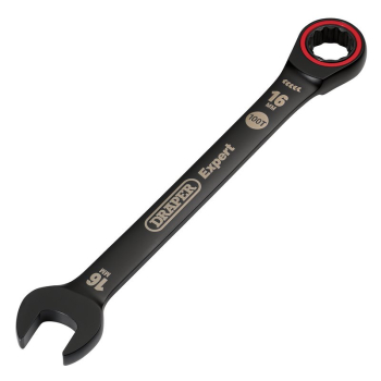 Draper 8241MM/BK Draper Expert HI-TORQ® Metric Ratchet Combination Spanner, 16mm, Black - Code: 03889 - Pack Qty 1