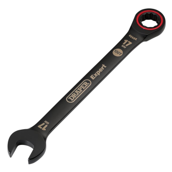 Draper 8241MM/BK Draper Expert HI-TORQ® Metric Ratchet Combination Spanner, 17mm, Black - Code: 03890 - Pack Qty 1