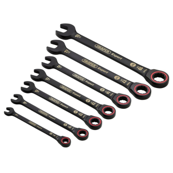 Draper 8241MM/BK/7 Draper Expert HI-TORQ® Metric Ratchet Combination Spanner Set, Black (7 Piece) - Code: 03895 - Pack Qty 1