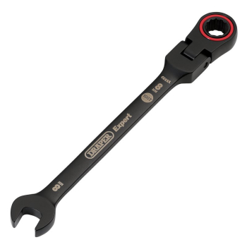 Draper 8241FMM/BK Draper Expert HI-TORQ® Metric Flexible Head Ratchet Combination Spanner, 8mm, Black - Code: 03914 - Pack Qty 1