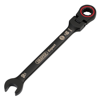 Draper 8241FMM/BK Draper Expert HI-TORQ® Metric Flexible Head Ratchet Combination Spanner, 10mm, Black - Code: 03916 - Pack Qty 1