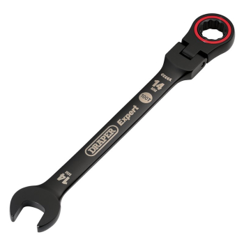 Draper 8241FMM/BK Draper Expert HI-TORQ® Metric Flexible Head Ratchet Combination Spanner, 14mm, Black - Code: 03920 - Pack Qty 1