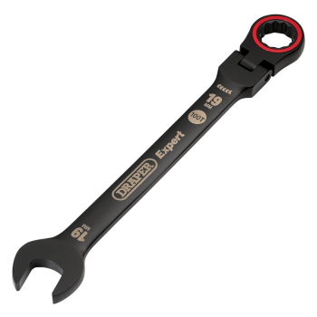 Draper 8241FMM/BK Draper Expert HI-TORQ® Metric Flexible Head Ratchet Combination Spanner, 19mm, Black - Code: 03926 - Pack Qty 1