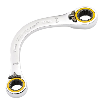 Draper 8242RMM Draper Expert HI-TORQ® Double Ring Ratchet Half Moon Spanner, 10 x 12mm - Code: 03933 - Pack Qty 1